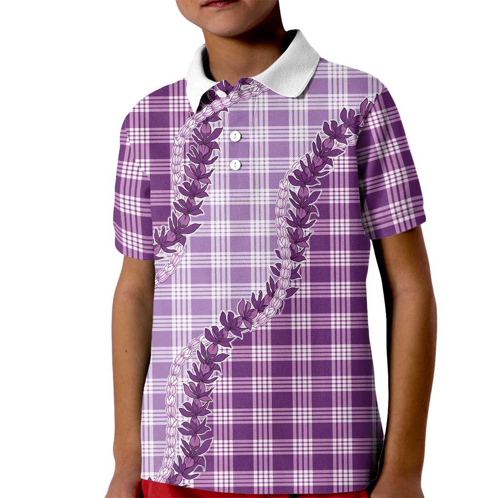 Violet Hawaii Palaka Kid Polo Shirt Hawaiian Pikake Lei