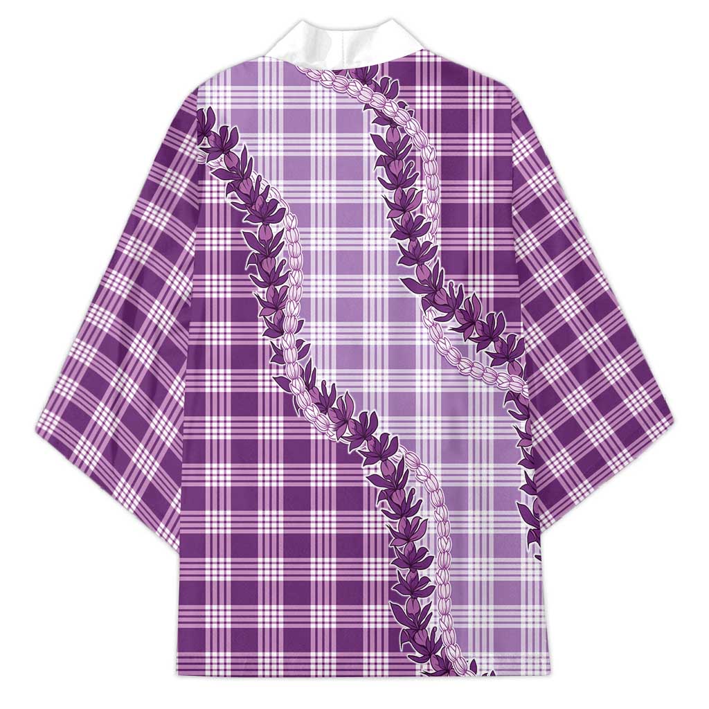 Violet Hawaii Palaka Kimono Hawaiian Pikake Lei