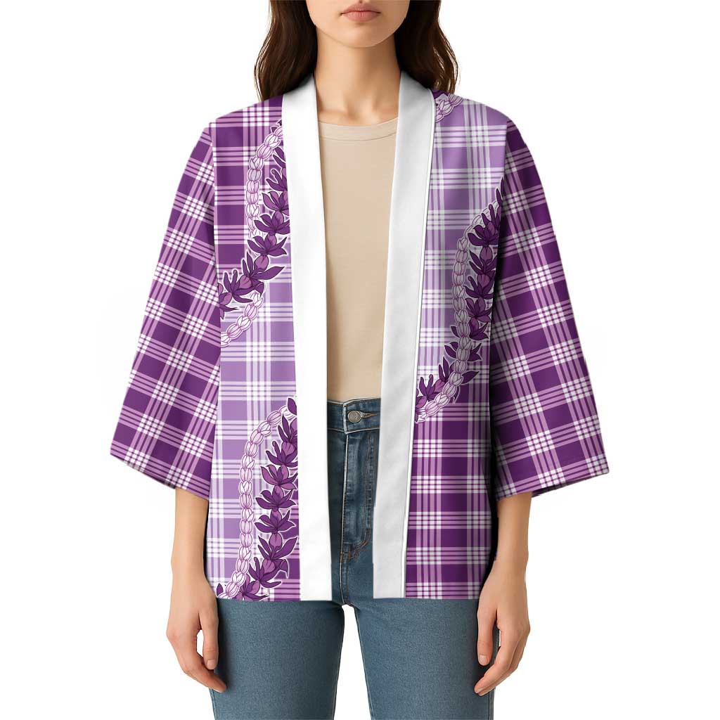 Violet Hawaii Palaka Kimono Hawaiian Pikake Lei