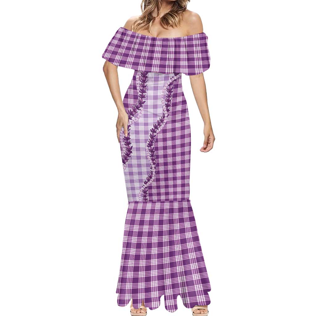 Violet Hawaii Palaka Mermaid Dress Hawaiian Pikake Lei