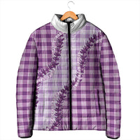 Violet Hawaii Palaka Padded Jacket Hawaiian Pikake Lei