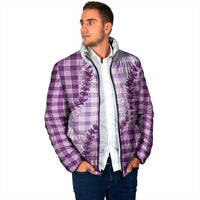 Violet Hawaii Palaka Padded Jacket Hawaiian Pikake Lei