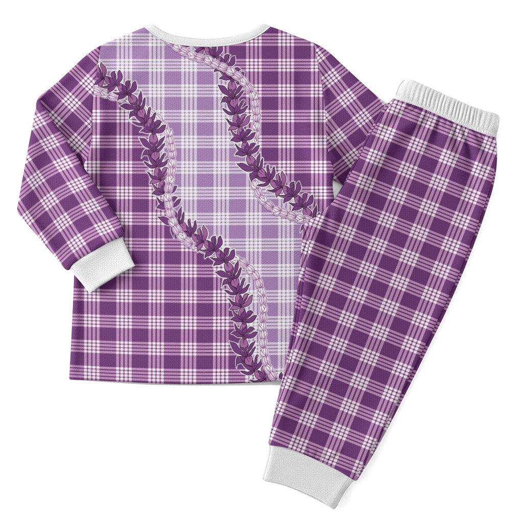 Violet Hawaii Palaka Christmas Pajama Set Hawaiian Pikake Lei LT05 - Polynesian Pride