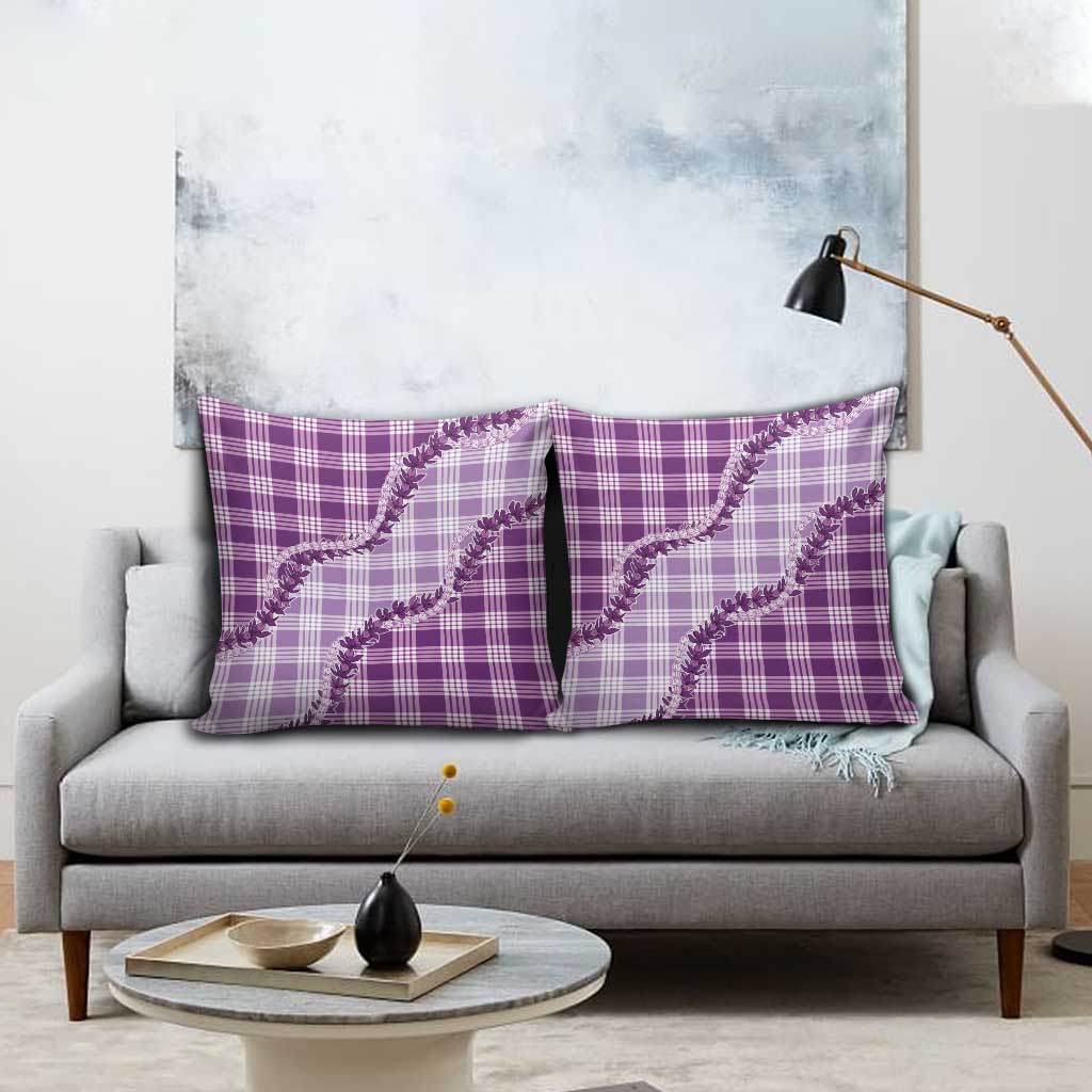 Violet Hawaii Palaka Pillow Cover Hawaiian Pikake Lei