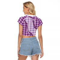 Violet Hawaii Palaka Raglan Cropped T Shirt Hawaiian Pikake Lei