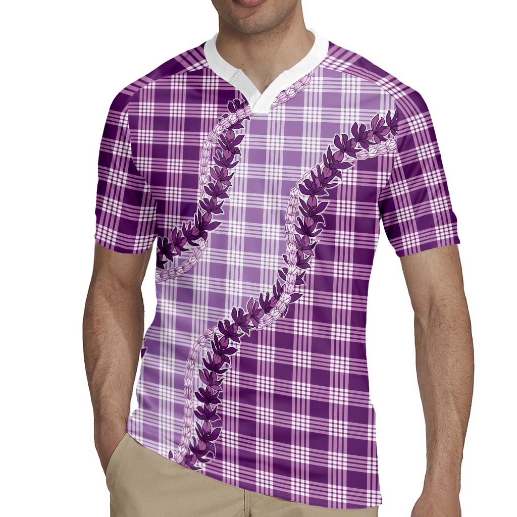 Violet Hawaii Palaka Rugby Jersey Hawaiian Pikake Lei