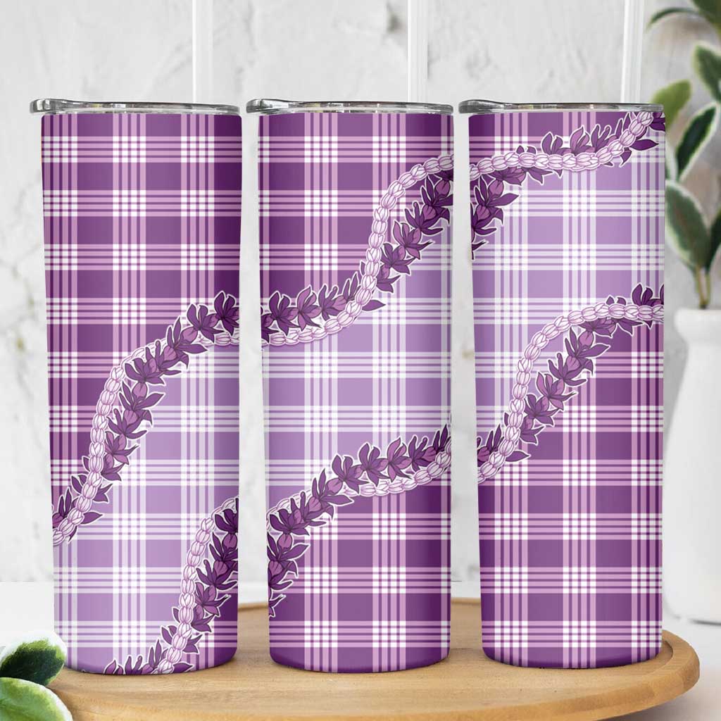 Violet Hawaii Palaka Skinny Tumbler Hawaiian Pikake Lei