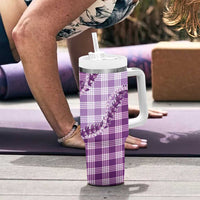 Violet Hawaii Palaka Tumbler With Handle Hawaiian Pikake Lei