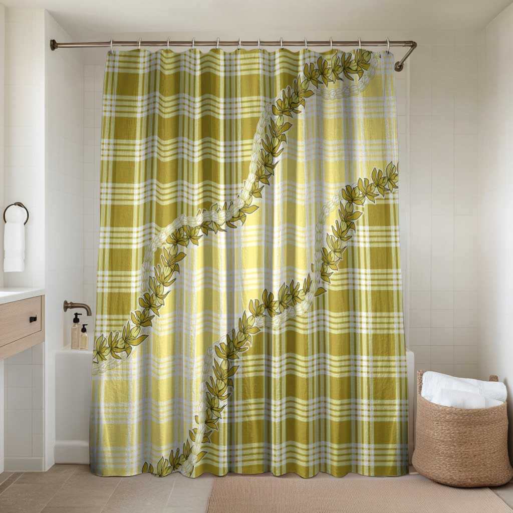 Yellow Hawaii Palaka Bathroom Set Hawaiian Pikake Lei