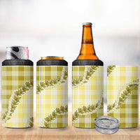 Yellow Hawaii Palaka 4 in 1 Can Cooler Tumbler Hawaiian Pikake Lei