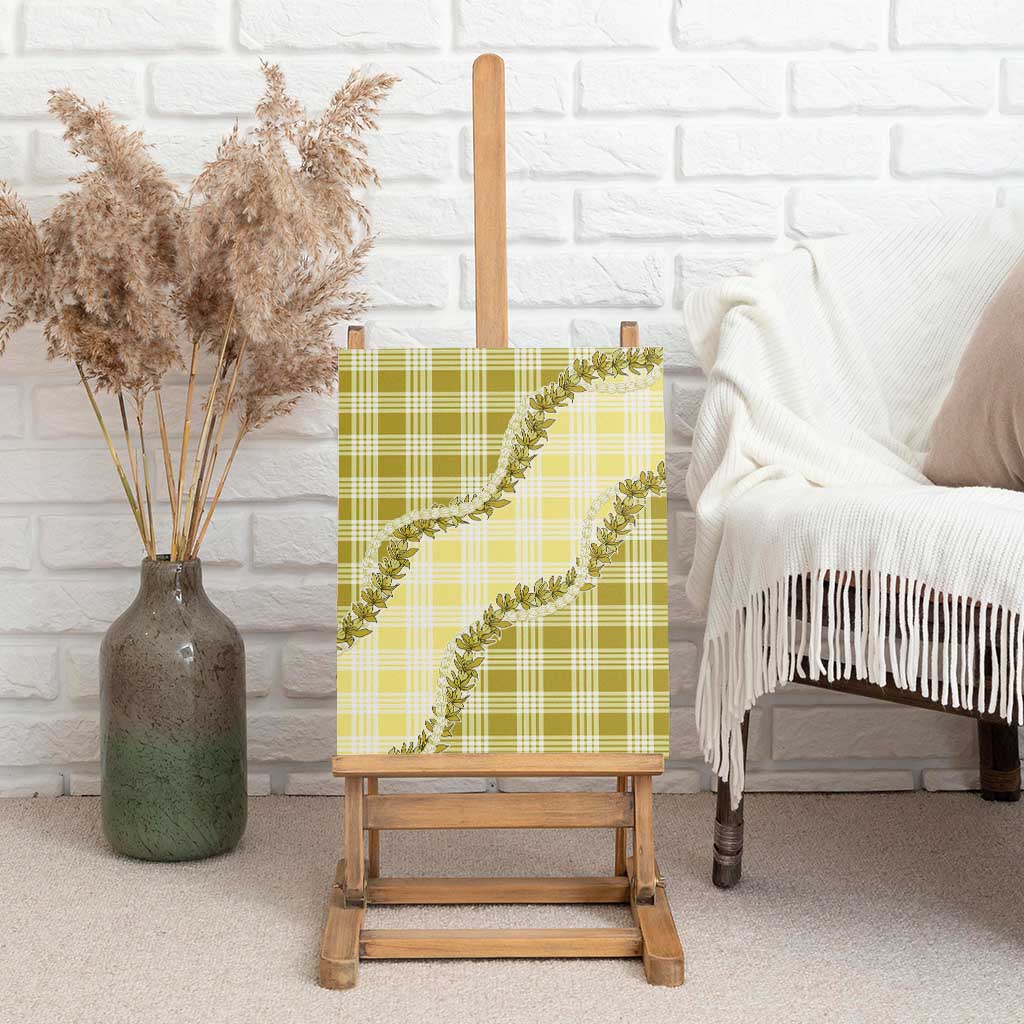 Yellow Hawaii Palaka Canvas Wall Art Hawaiian Pikake Lei