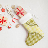 Yellow Hawaii Palaka Christmas Stocking Hawaiian Pikake Lei LT05 - Polynesian Pride