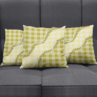 Yellow Hawaii Palaka Pillow Cover Hawaiian Pikake Lei