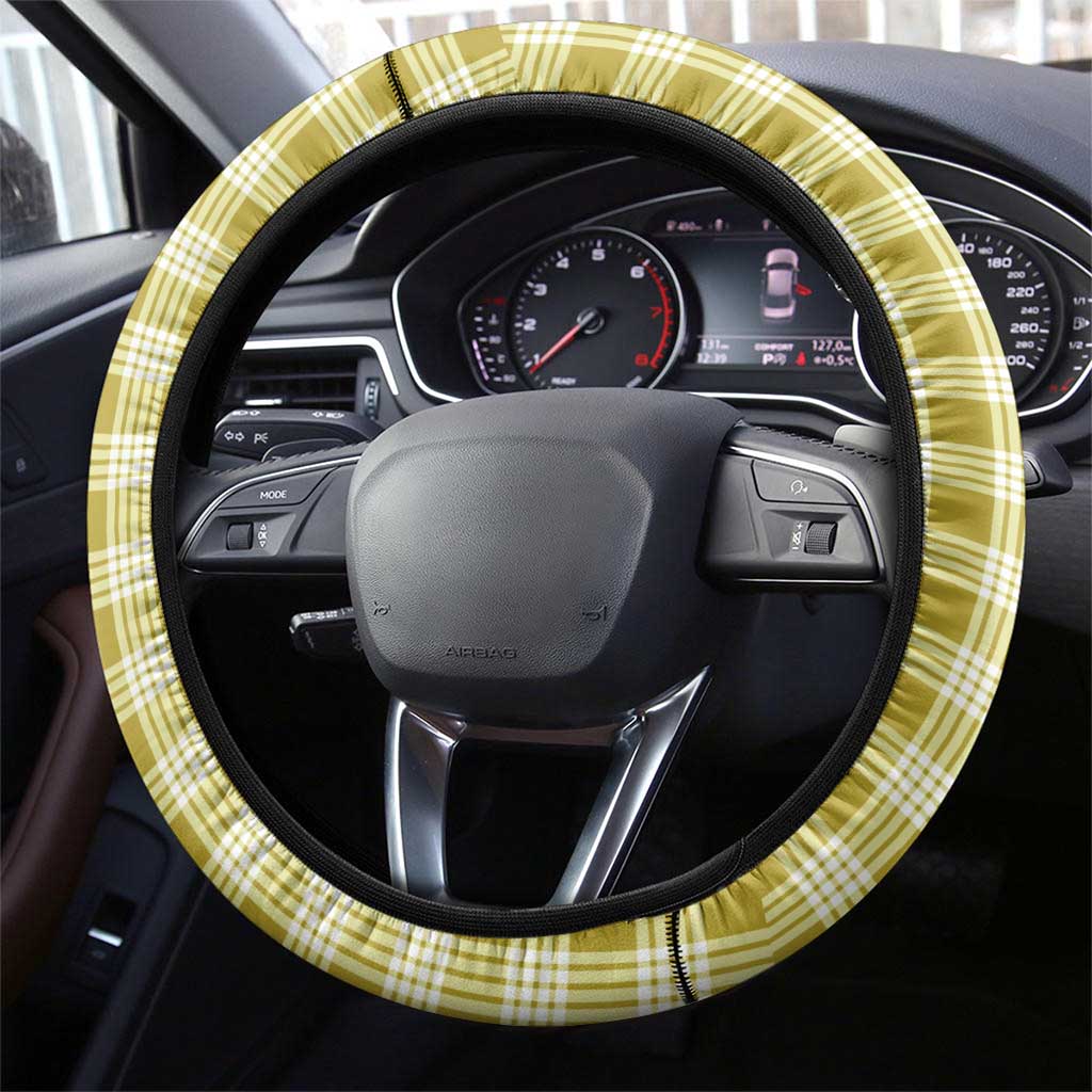 Yellow Hawaii Palaka Steering Wheel Cover Hawaiian Pikake Lei