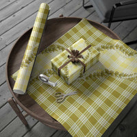 Yellow Hawaii Palaka Wrapping Paper Hawaiian Pikake Lei