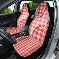 Red Hawaii Palaka Car Seat Cover Hawaiian Pikake Lei