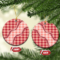 Red Hawaii Palaka Ceramic Ornament Hawaiian Pikake Lei LT05 Circle Red - Polynesian Pride