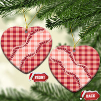 Red Hawaii Palaka Ceramic Ornament Hawaiian Pikake Lei LT05 Heart Red - Polynesian Pride