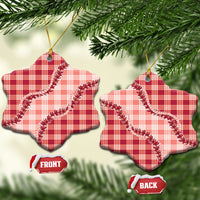 Red Hawaii Palaka Ceramic Ornament Hawaiian Pikake Lei LT05 Snow Flake Red - Polynesian Pride