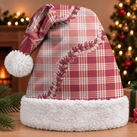Red Hawaii Palaka Christmas Santa Hat Hawaiian Pikake Lei LT05 With Fur Red - Polynesian Pride