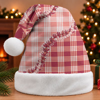 Red Hawaii Palaka Christmas Santa Hat Hawaiian Pikake Lei LT05 Without Fur Red - Polynesian Pride