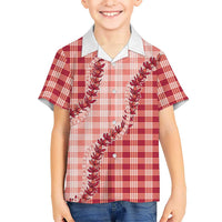 Red Hawaii Palaka Family Matching Mermaid Dress and Hawaiian Shirt Hawaiian Pikake Lei LT05 Son's Shirt Red - Polynesian Pride