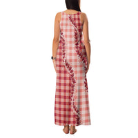 Red Hawaii Palaka Family Matching Tank Maxi Dress and Hawaiian Shirt Hawaiian Pikake Lei LT05 - Polynesian Pride