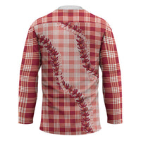 Red Hawaii Palaka Hockey Jersey Hawaiian Pikake Lei