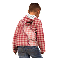 Red Hawaii Palaka Kid Hoodie Hawaiian Pikake Lei