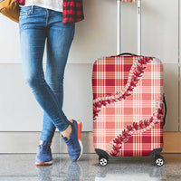 Red Hawaii Palaka Luggage Cover Hawaiian Pikake Lei
