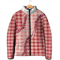 Red Hawaii Palaka Padded Jacket Hawaiian Pikake Lei