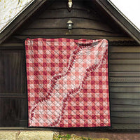 Red Hawaii Palaka Quilt Hawaiian Pikake Lei