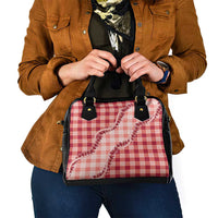 Red Hawaii Palaka Shoulder Handbag Hawaiian Pikake Lei