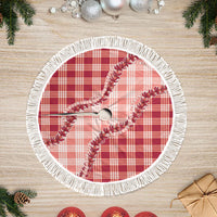 Red Hawaii Palaka Tree Skirt Hawaiian Pikake Lei LT05 Fringed Red - Polynesian Pride