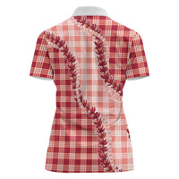 Red Hawaii Palaka Women Polo Shirt Hawaiian Pikake Lei