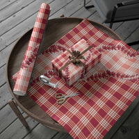 Red Hawaii Palaka Wrapping Paper Hawaiian Pikake Lei
