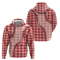 Red Hawaii Palaka Zip Hoodie Hawaiian Pikake Lei