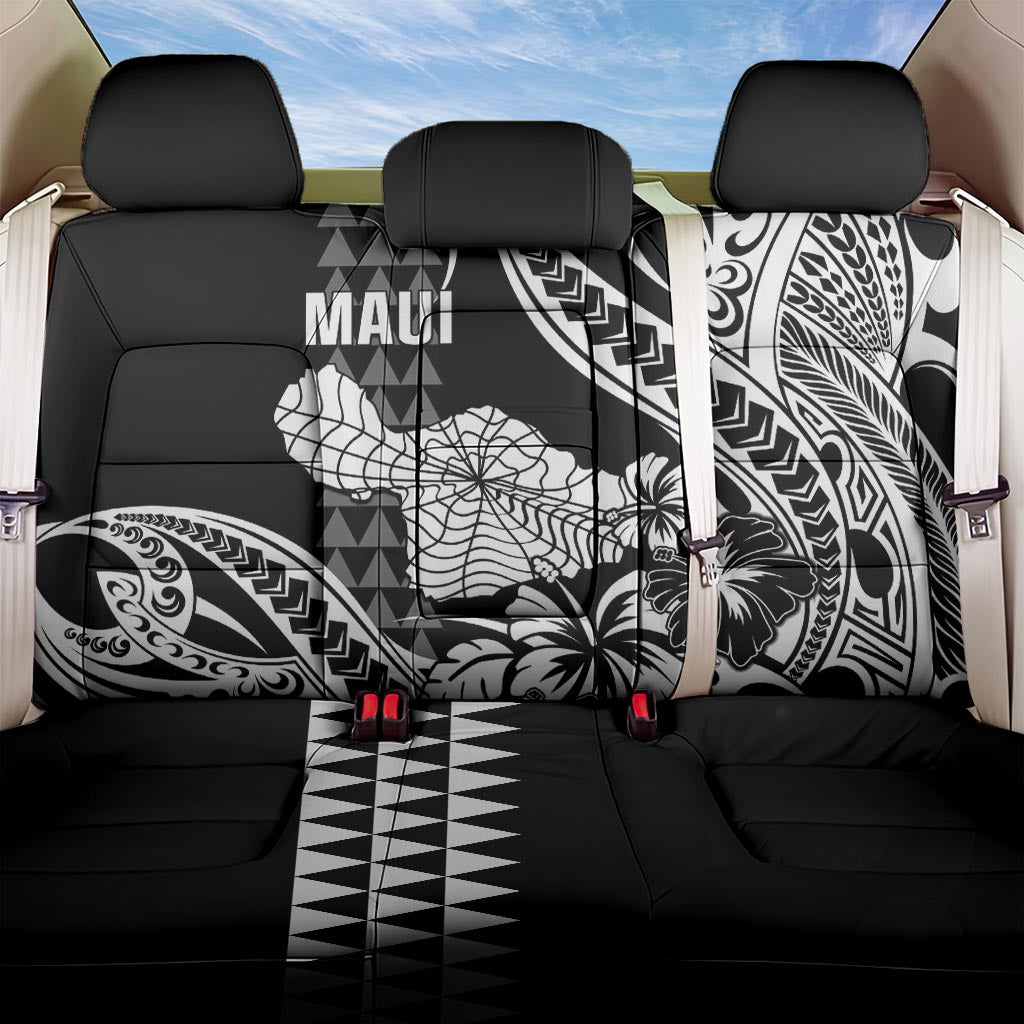 Hawaii Maui Upena Kiloi Back Car Seat Cover Kakau Tribal Pattern Black Version LT05 One Size Black - Polynesian Pride