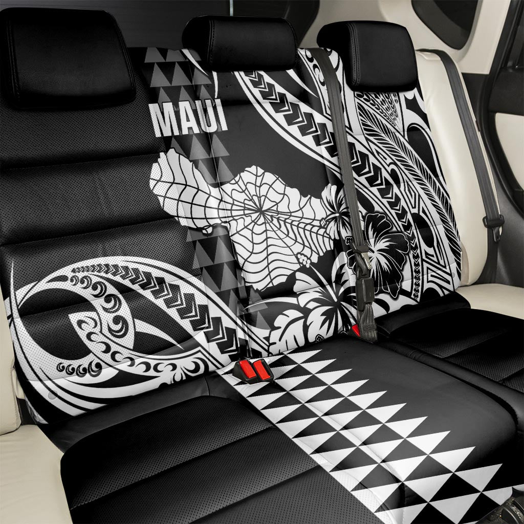 Hawaii Maui Upena Kiloi Back Car Seat Cover Kakau Tribal Pattern Black Version LT05 - Polynesian Pride