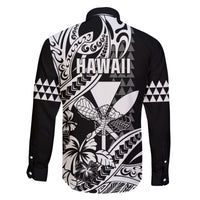 Hawaii Maui Upena Kiloi Family Matching Off The Shoulder Long Sleeve Dress and Hawaiian Shirt Kakau Tribal Pattern Black Version LT05 - Polynesian Pride