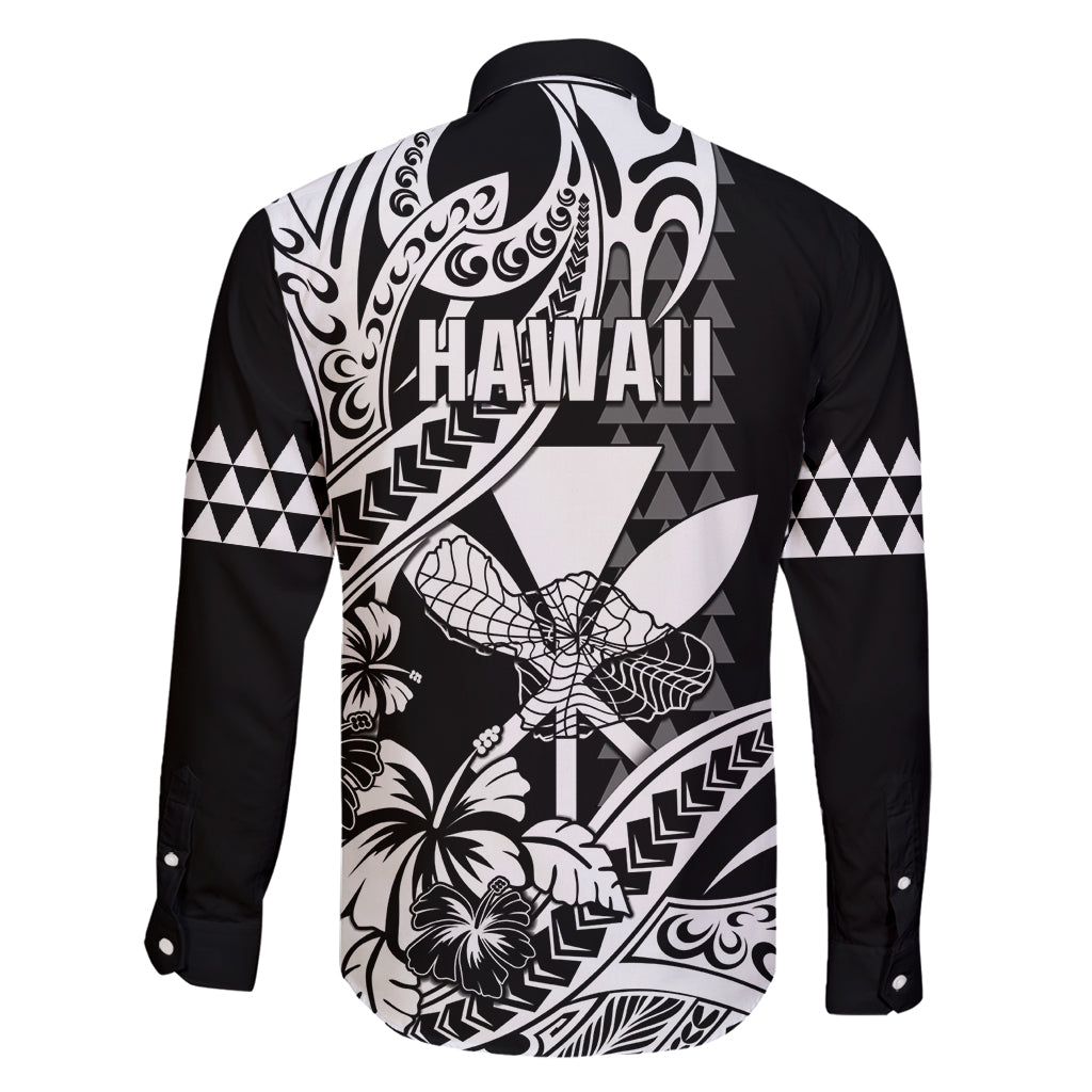 Hawaii Maui Upena Kiloi Family Matching Off Shoulder Short Dress and Hawaiian Shirt Kakau Tribal Pattern Black Version LT05 - Polynesian Pride