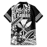 Hawaii Maui Upena Kiloi Family Matching Short Sleeve Bodycon Dress and Hawaiian Shirt Kakau Tribal Pattern Black Version LT05 - Polynesian Pride