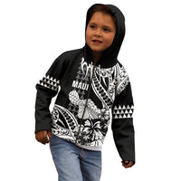 Hawaii Maui Upena Kiloi Kid Hoodie Kakau Tribal Pattern Black Version