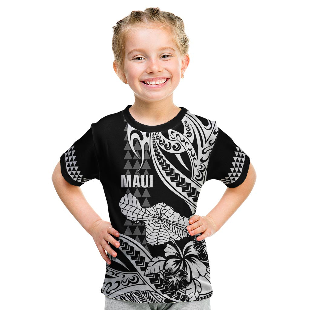 Hawaii Maui Upena Kiloi Kid T Shirt Kakau Tribal Pattern Black Version