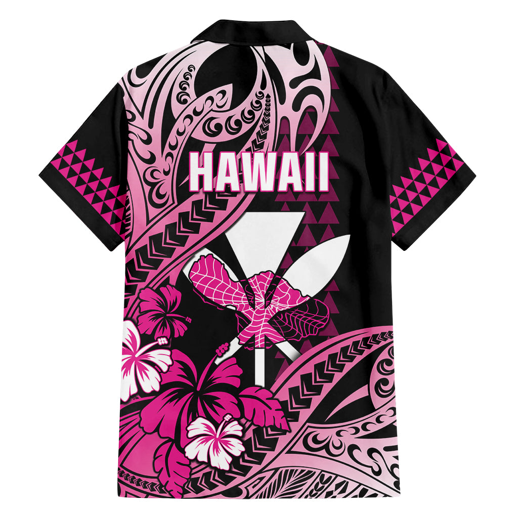 Hawaii Maui Upena Kiloi Family Matching Off Shoulder Maxi Dress and Hawaiian Shirt Kakau Tribal Pattern Pink Version LT05 - Polynesian Pride