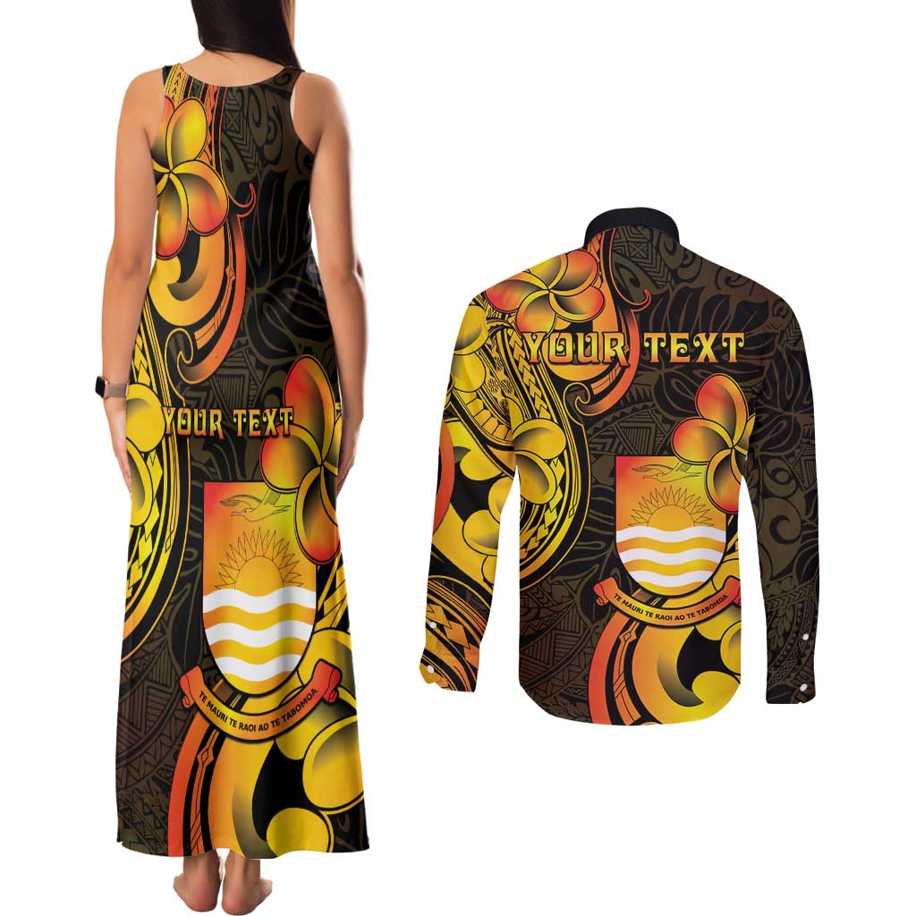 Personalised Kiribati Independence Day Couples Matching Tank Maxi Dress and Long Sleeve Button Shirt 46th Anniversary LT05 - Polynesian Pride