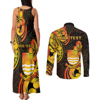 Personalised Kiribati Independence Day Couples Matching Tank Maxi Dress and Long Sleeve Button Shirt 46th Anniversary LT05 - Polynesian Pride