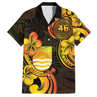 Personalised Kiribati Independence Day Family Matching Long Sleeve Bodycon Dress and Hawaiian Shirt 46th Anniversary LT05 Dad's Shirt - Short Sleeve Yellow - Polynesian Pride