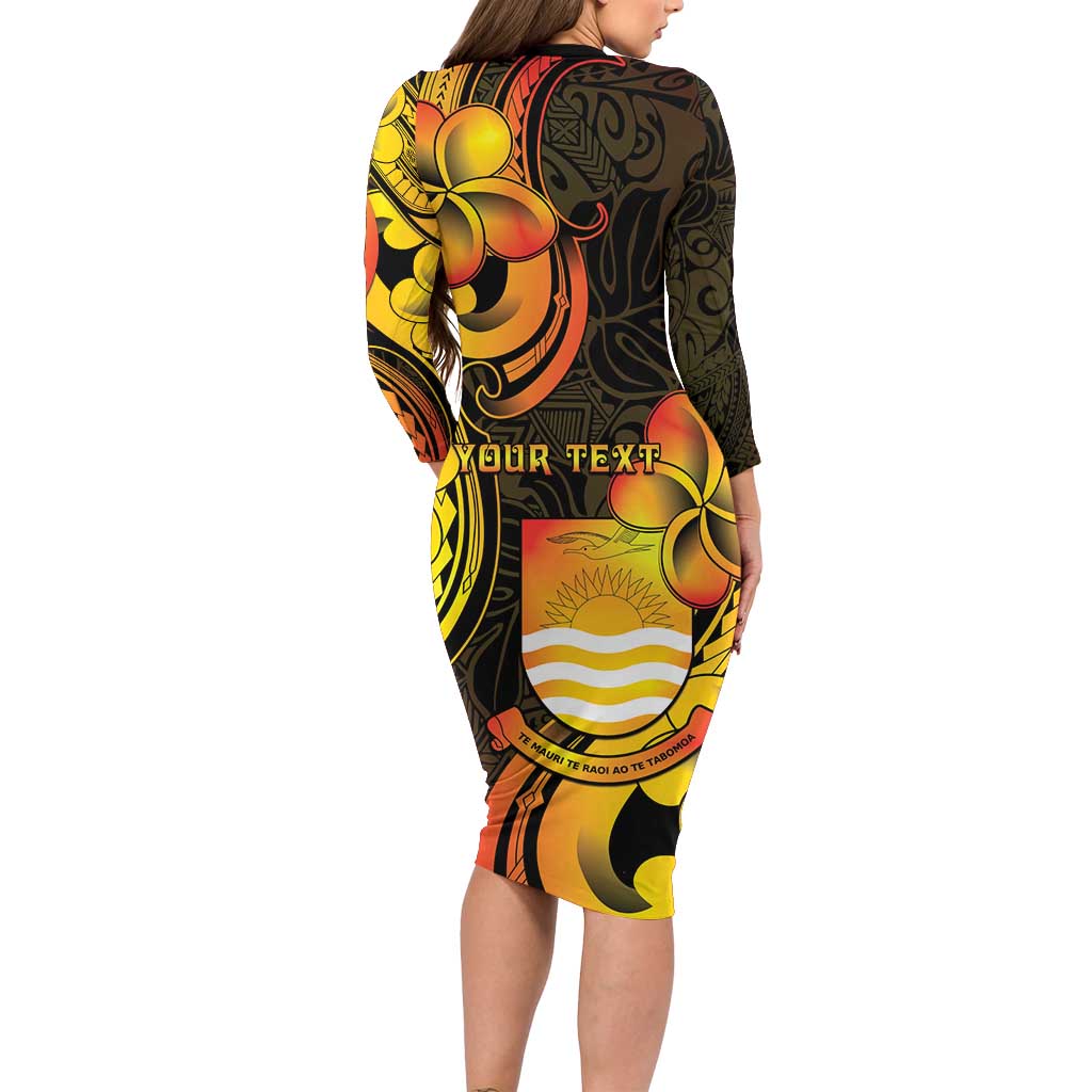 Personalised Kiribati Independence Day Family Matching Long Sleeve Bodycon Dress and Hawaiian Shirt 46th Anniversary LT05 - Polynesian Pride