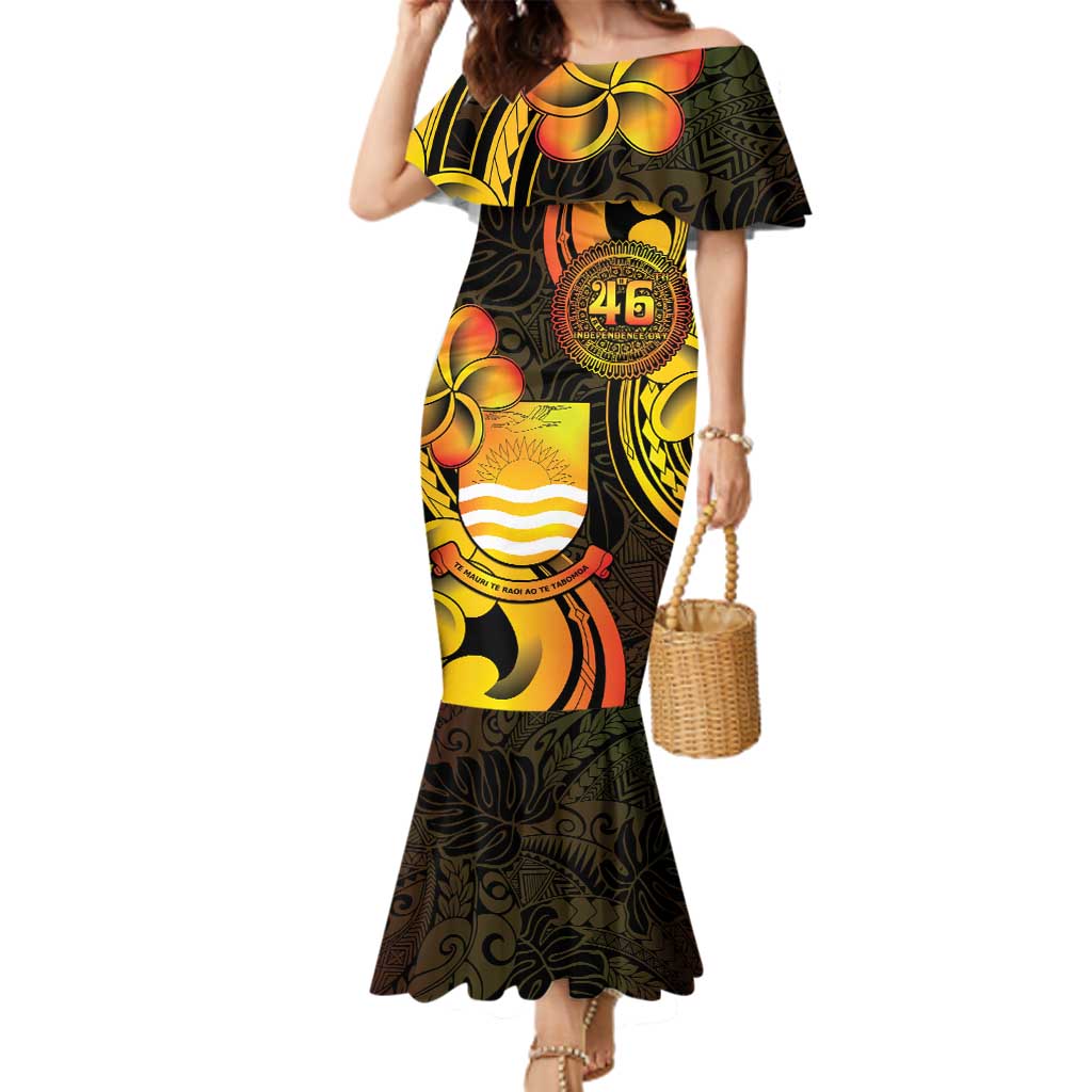 Personalised Kiribati Independence Day Family Matching Mermaid Dress and Hawaiian Shirt 46th Anniversary